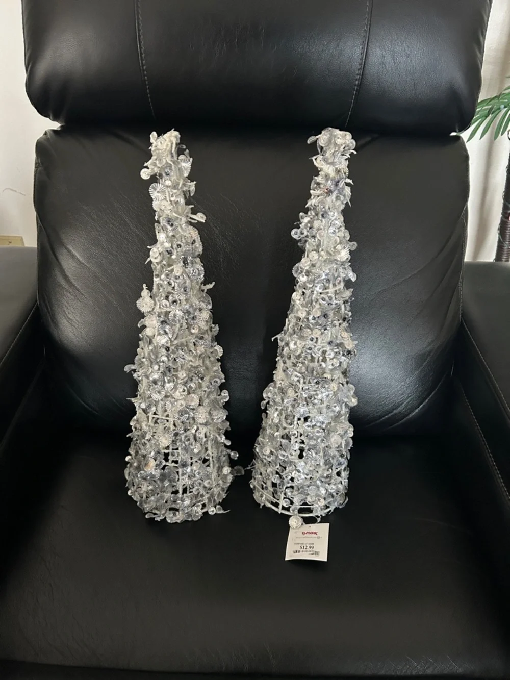 TJ-Maxx Set of Two Shimmering Silver Christmas Trees